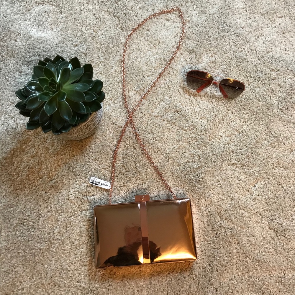 NWTs Rose gold Aldo clutch